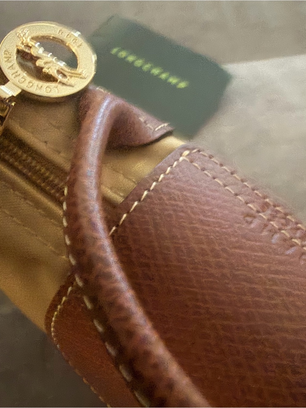 New Authentic Longchamp Le Pliage -Pouch Fawn. - Picture 5 of 6